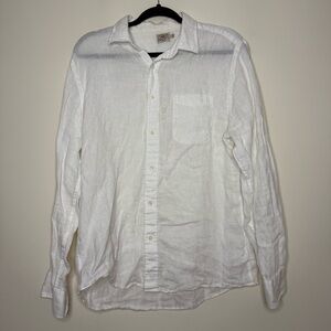 FAHERTY 100% Linen Beachy Nautical Coastal Grandma Oversized Buttondown Shirt